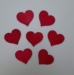 Srdce dřevo červené 3,5x3cm