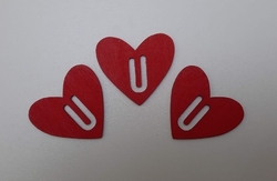 Srdce dřevo červené sponka 4,3x4cm