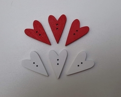 Srdce dřevo knoflík 3,2cm
