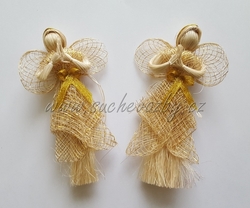 Anděl Abaca 15-16cm zlatý