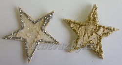 Hvězda bříza s glitry 6cm