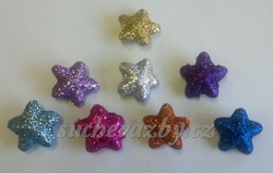Hvězdička polystyren 2,5cm glitr
