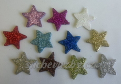 Hvězda papír s glitry 3cm