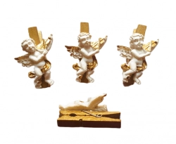 Kolíček dřevo s andělem 3,7x3,5cm