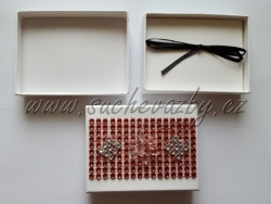 Dárková krabička zdobená bílá 9,5x7x2cm 2