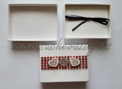 Dárková krabička zdobená bílá 9,5x7x2cm 3