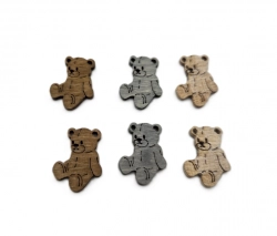 Medvídek dřevo 1,9cm 5ks