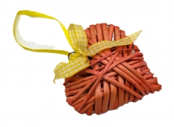 Srdce proutí oranžová 10cm