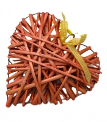 Srdce proutí oranžové 20cm