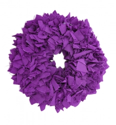 Věnec vypichovaný látkový fialový18cm 