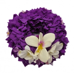 Věnec látkový fialový s orchidejí 18cm