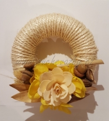 Věnec sisalový provázek 16cm žlutý