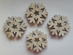 Vločka dřevo šedobílá 5,5cm