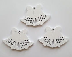 Zvonek dřevo bílé 6x4cm