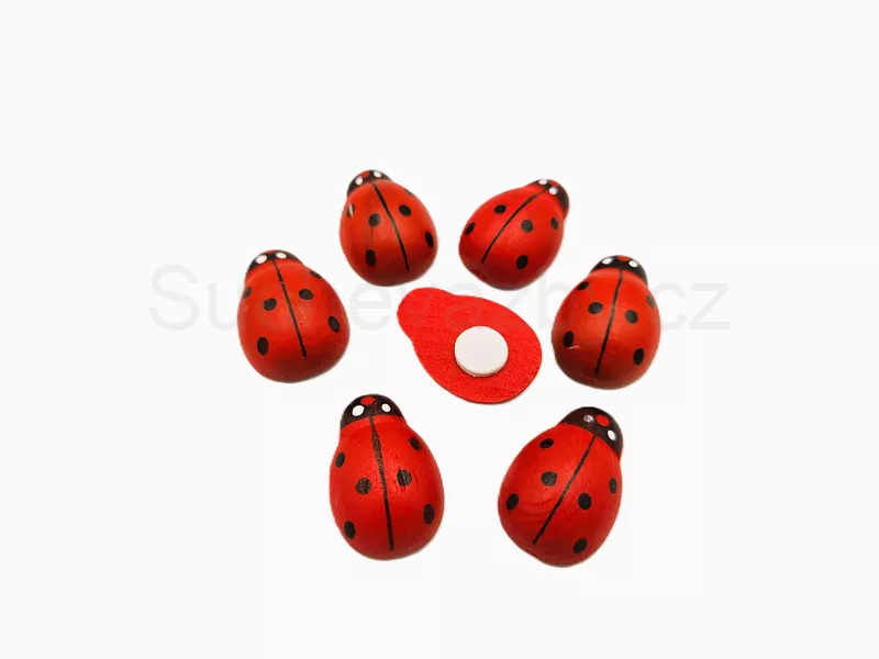 Beruška dřevo nalepovací 2,3cm 5ks