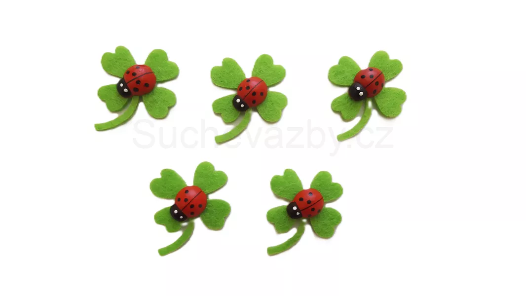 Beruška na čtyřlístku filc 3cm