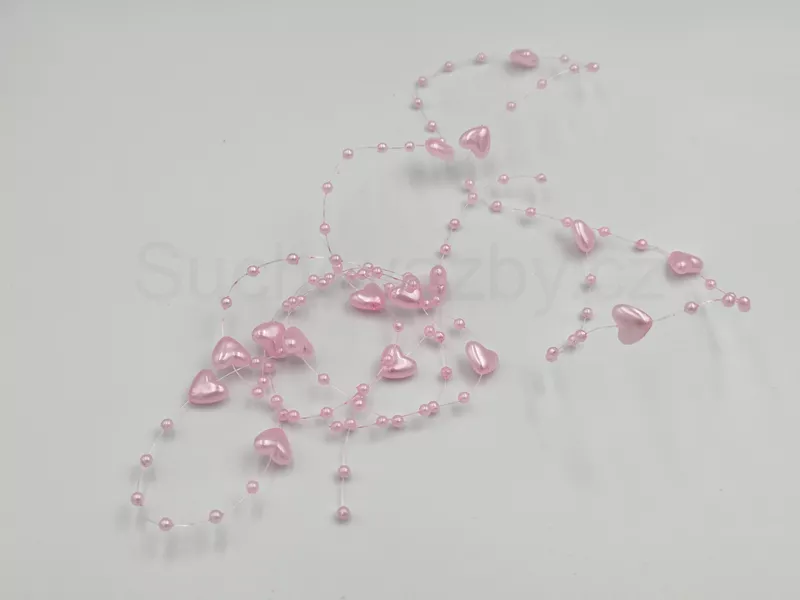 Girlanda perličky srdce menší 130cm