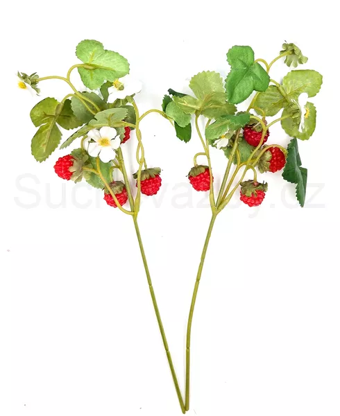 Jahoda větvička kvetoucí s plody 27cm
