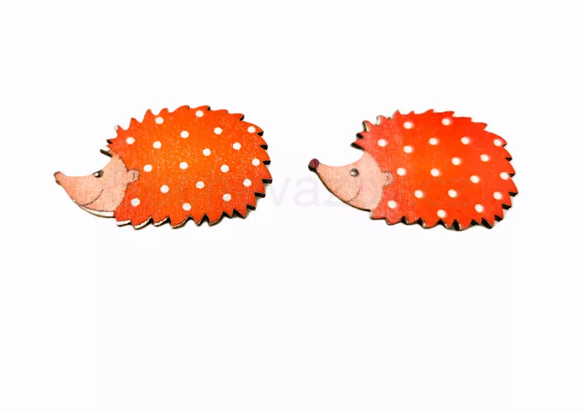 Ježek dřevo nálepka 4cm 3ks