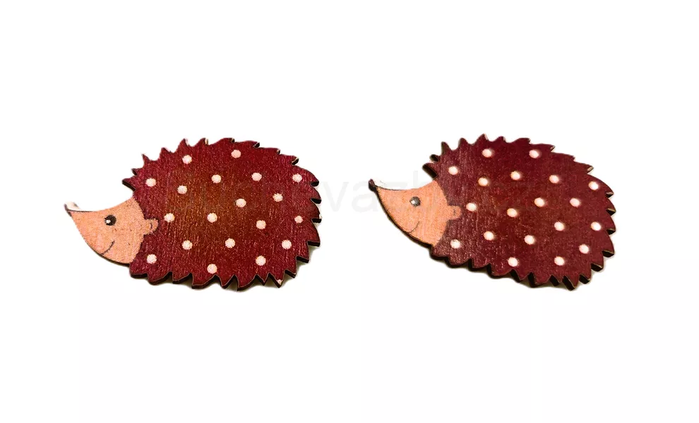 Ježek dřevo nálepka 4cm 3ks