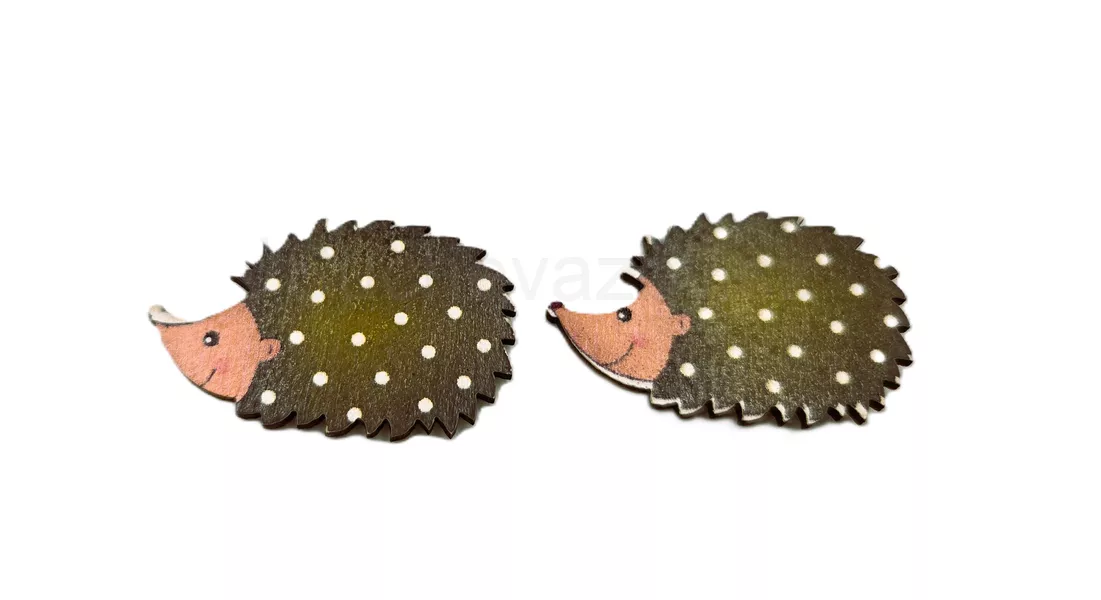 Ježek dřevo nálepka 4cm 3ks