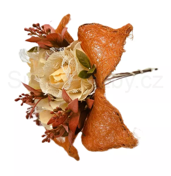 Kytice krémové růže s krajkou 