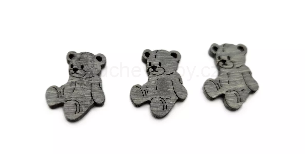 Medvídek dřevo 1,9cm 5ks