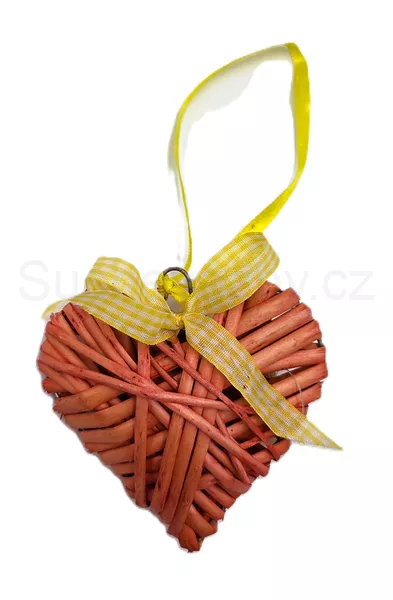 Srdce proutí oranžová 10cm
