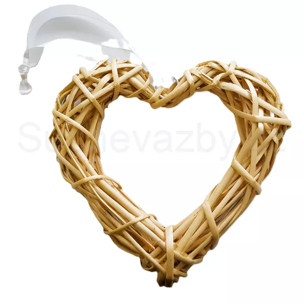 Srdce proutí loupané obrys 20cm