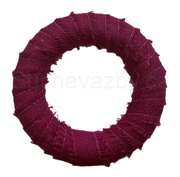 Věnec jutový 22cm základ vínový