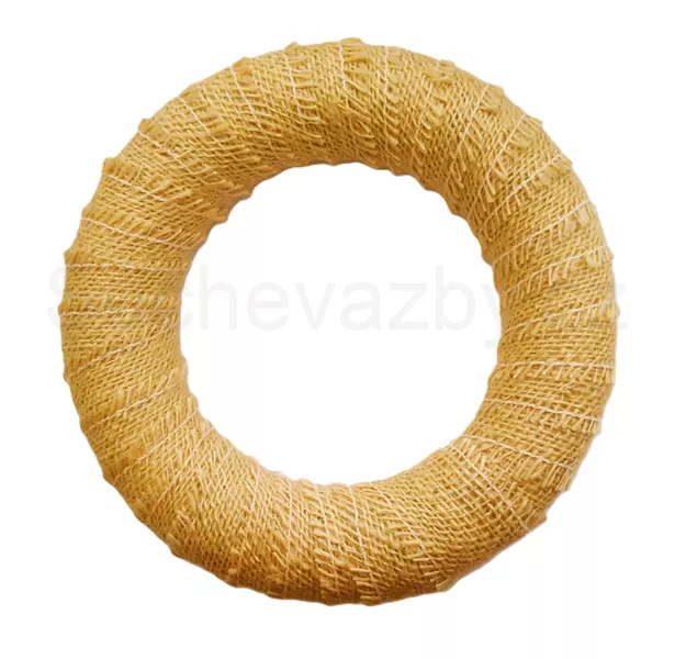 Věnec jutový 22cm základ krémový