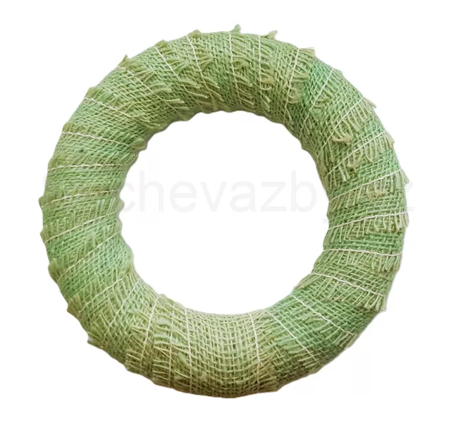 Věnec jutový 22cm základ  světle zelený 