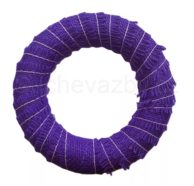 Věnec jutový 22cm základ fialový