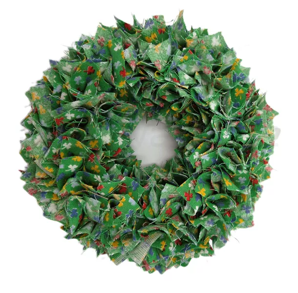 Věnec vypichovaný látkový zelený 18cm