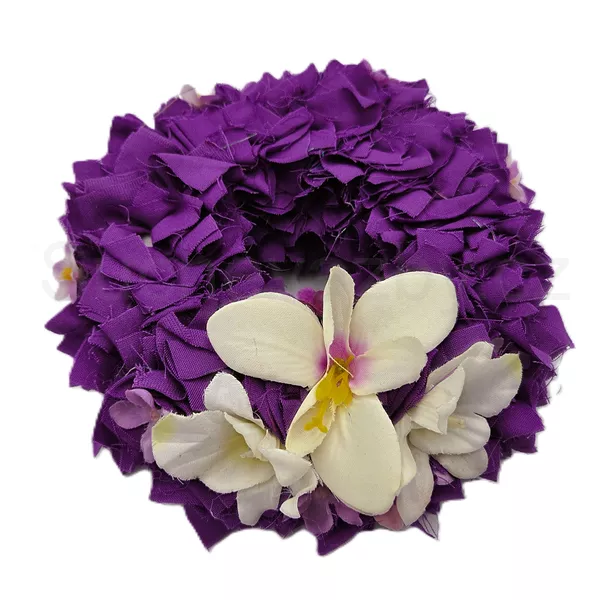Věnec látkový fialový s orchidejí 18cm